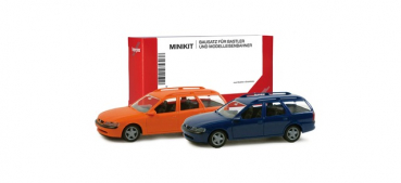 Herpa 012324-004 Opel Vectra B Caravan kommunalorange und nachtblau 1:87 Spur H0 Bausatz