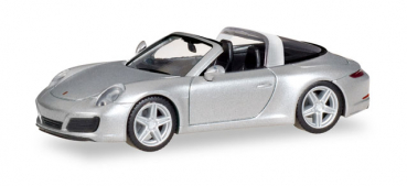 Herpa 038904 Porsche 911 Carrera 4S Targa rhodiumsilbermet. 1:87 Spur H0