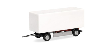 Herpa 077163 Kofferanhänger 7,45 m 2-achs Soloanhänger weiß 1:87 Spur H0