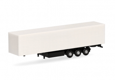 Herpa 086134 Gardinenplanenauflieger mit Palettenkasten 3-achs Soloauflieger weiß 1:160 Spur N Bausatz