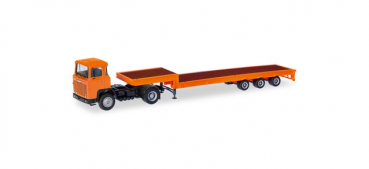 Herpa Basic 321730 Scania 141 Tiefladesattelzug orange 1:87 Spur H0