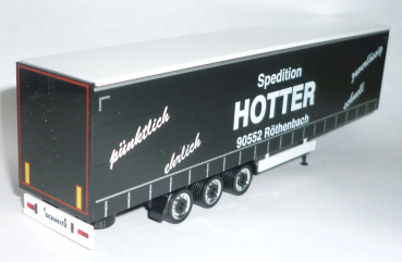 aus Herpa 309707 3-achs Schiebeplanen-Soloauflieger "Spedition Hotter" 1:87 Spur H0