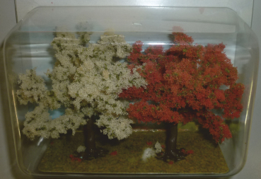 Preview: Busch 6653 Blütenbäume ca. 80 mm hoch - 2 Stück im Set 1:87 Spur HO