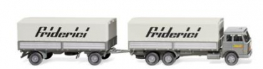 Wiking 047502 Hanomag Henschel Pritsche-/Planenhängerzug 1969 - 1970 "Friderici" 1:87 Spur H0