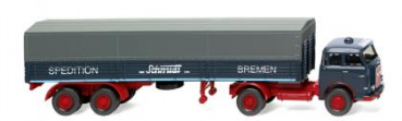 Wiking 051404 MAN Pausbacke Pritsche-/Planensattelzug 1960 - 1967 "Spedition Schmidt" 1:87 Spur H0
