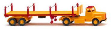 Wiking 051844 Scania L111 Rungensattelzug 1974 - 1980 signalgelb/karminrot 1:87 Spur H0