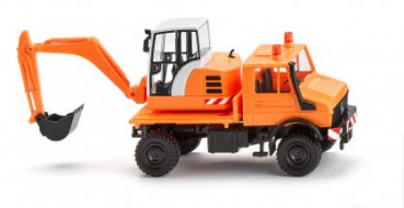 Wiking 064704 MB Unimog mit Baggeraufbau 1975 - 1993 kommunalorange 1:87 Spur H0