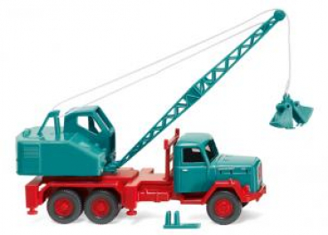 Wiking 066204 Magirus Hauber 3-achs Kranwagen 1958 - 1964 wasserblau 1:87 Spur H0