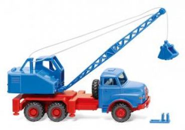 Wiking 066206 MAN Hauber Fuchs Kranwagen 1969 - 1994 himmelblau 1:87 Spur H0