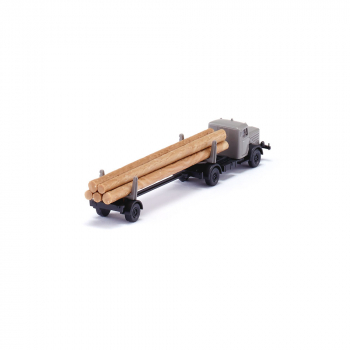 Preview: Wiking 094703 Büssing 8000 Langholztransporter 1950 - 1956 steingrau 1:160 Spur N