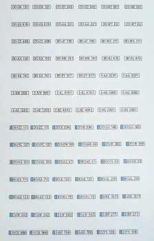 Decalsatz KFZ-Kennzeichen Bundesrepublik Deutschland + Eurokennzeichen Dortmund, Bochum und Essen 1:87 Spur H0