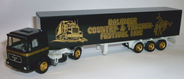 r+h modellauto MAN F90 Koffersattelzug schwarz "Balinger Country- & Trucker-Festival 1992" 1:87 Spur H0