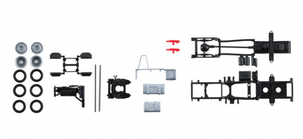 Herpa 084123 Teileservice MAN TGX Euro 6c Lowliner 2-achs Zugmaschinenfahrgestell - 2 Stück Bausatz 1:87 HO