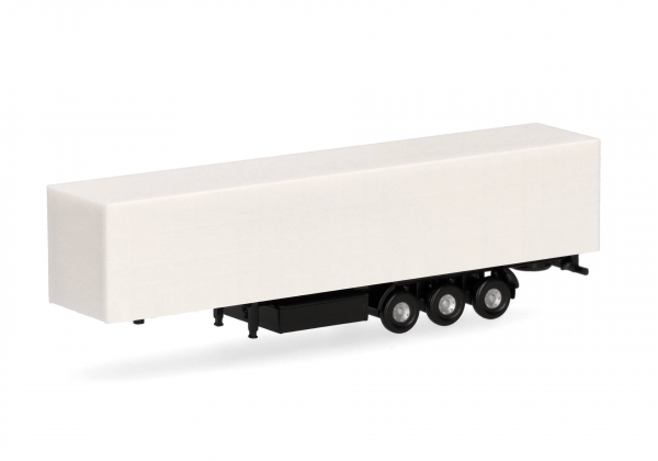 Herpa 086134 Gardinenplanenauflieger mit Palettenkasten 3-achs Soloauflieger weiß 1:160 Spur N Bausatz