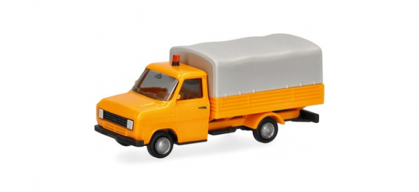 Herpa Basic 099523 Ford Transit Pritsche/Plane kommunalorange 1:87 Spur H0