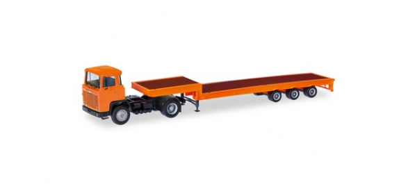 Herpa Basic 321730 Scania 141 Tiefladesattelzug orange 1:87 Spur H0