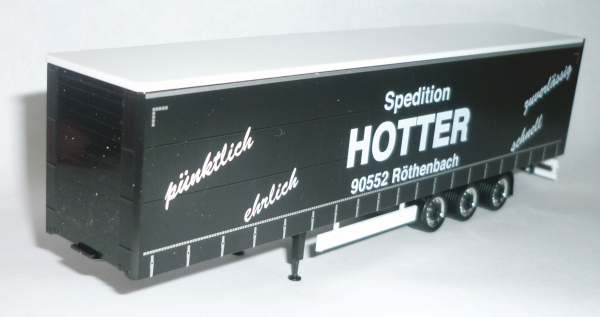 aus Herpa 309707 3-achs Schiebeplanen-Soloauflieger "Spedition Hotter" 1:87 Spur H0