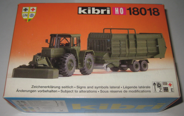 Kibri 18018 MB Trac mit Frontmähwerk und Heuladewagen Bundeswehr 1:87 HO Bausatz