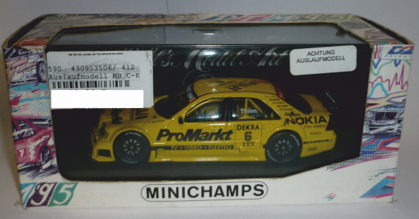 Minichamps 430953506 MB C-Klasse DTM 1995 ProMarkt Team Zakspeed Kurt Thiim 1:43