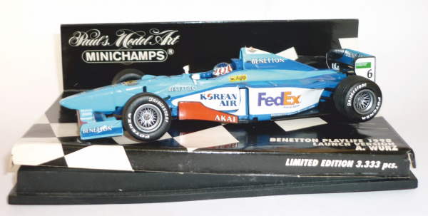 Minichamps 430980096 Benetton Playlife B198 Launch Version Alexander Wurz Formel 1 1998 1:43