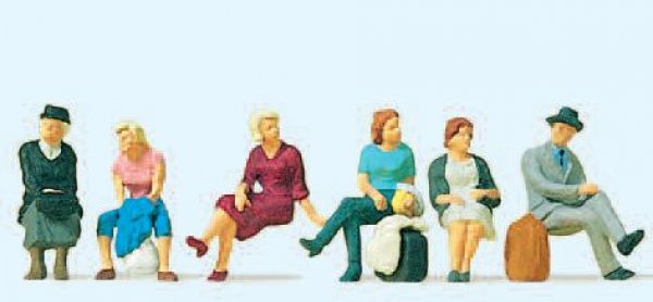 Preiser 10506 Figurenset Sitzende Reisende 6 bemalte Figuren 1:87 Spur H0