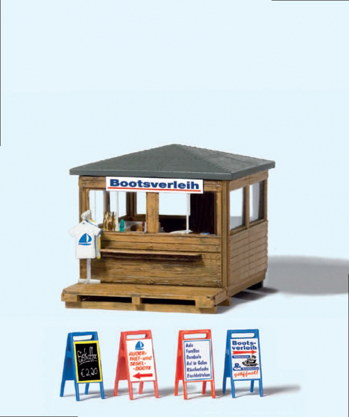 Preiser 17314 Kiosk mit Bootsverleih Bausatz 1:87 Spur H0
