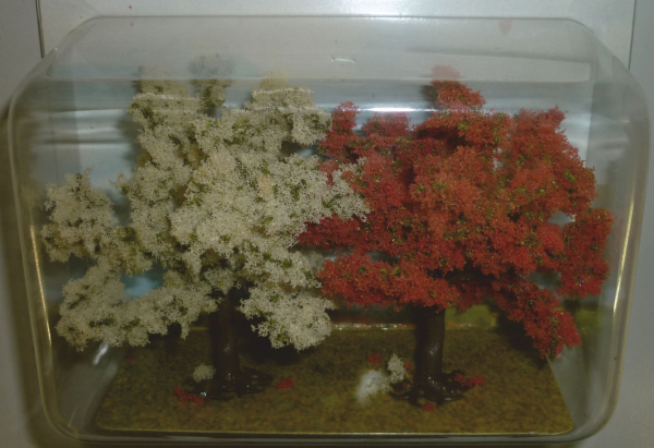 Busch 6653 Blütenbäume ca. 80 mm hoch - 2 Stück im Set 1:87 Spur HO