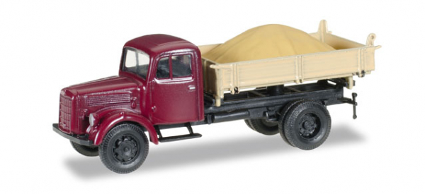 Herpa Military 745741 MB L 3000 2-achs Pritschen-LKW mit Ladung rot/beige 1:87 HO
