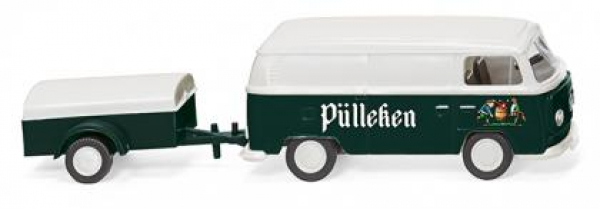 Wiking 030005 VW T2a Kastenwagen mit Anhänger 1967 - 1971 "Pülleken" 1:87 Spur H0