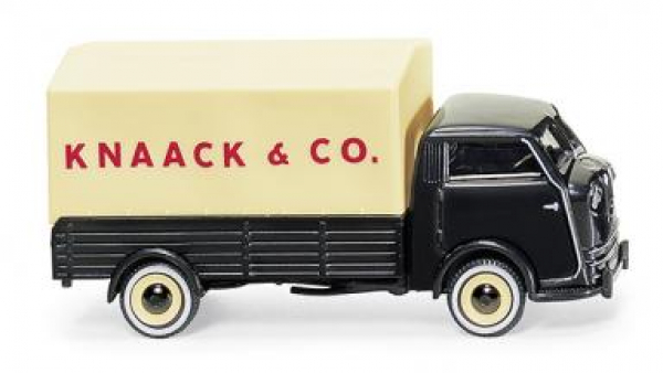 Wiking 033508 Tempo Matador Tiefpritsche mit Plane 1949 - 1952 "Knaack & Co" 1:87 Spur H0