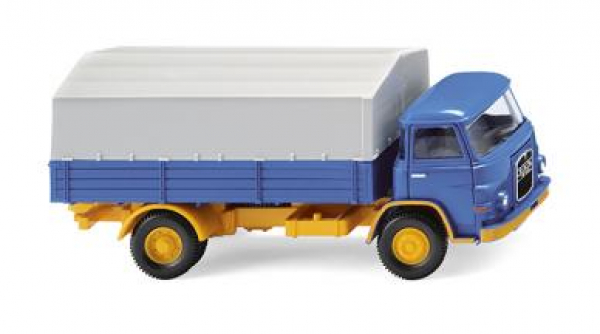 Wiking 041102 MAN 415 2-achs Pritsche-/Planen-LKW 1960 - 1967 blau/melonengelb 1:87 Spur H0