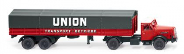Wiking 051406 Henschel Hauber 1950 - 1955 Pritsche-/Planensattelzug "Union Transport" 1:87 Spur H0