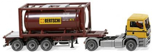 Wiking 053604 MAN TGS Euro 6 20ft Tankcontainersattelzug "Bertschi" 1:87 HO