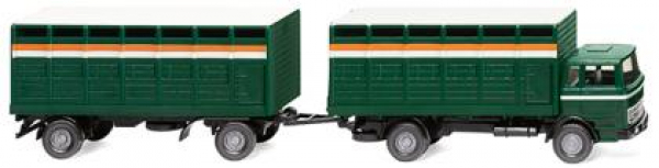 Wiking 056503 MB 1620 1963 - 1967 Viehtransporthängerzug moosgrün 1:87 Spur H0