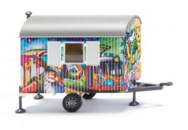 Wiking 065609 1-achs Bauwagen 1967 - 1985 "Graffiti-Optik" 1:87 Spur H0