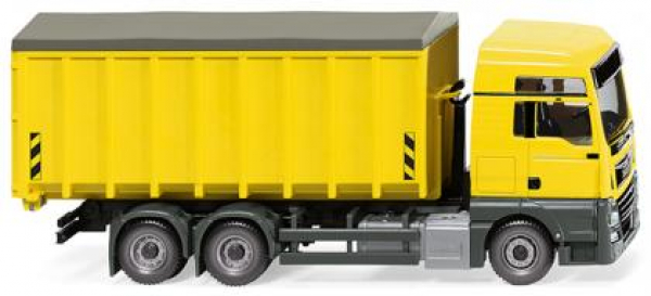 Wiking 067205 MAN TGX Euro 6c 3-achs Meiller Abrollcontainer-LKW zinkgelb 1:87 Spur H0