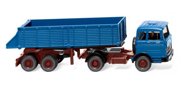 Wiking 067709 MB Frontlenker Hinterkippersattelzug 1968 - 1971 azurblau 1:87 Spur H0