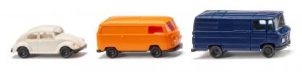 Wiking 090302 3-teiliges Fahrzeugset 1967 - 1974 farblich sortiert 1:87 Spur H0