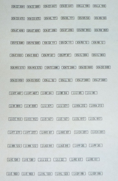 Decalsatz KFZ-Kennzeichen Bundesrepublik Deutschland Landkreis Konstanz + Lindau 1:87 Spur H0