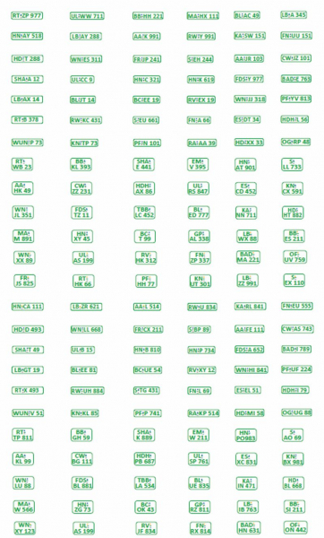870062 Dekorbogen landwirtschaftliche KFZ-Einzelkennzeichen Bundesrepublik Deutschland (alt) Baden-Württemberg 1:87 Spur H0