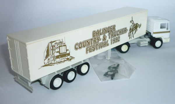 r+h modellauto MAN F90 Koffersattelzug weiß "Balinger Country- & Trucker-Festival 1992" 1:87 Spur H0