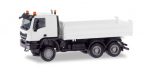 Herpa 013673 Iveco Trakker 3-achs Meiller Kipper weiß Bausatz 1:87 Spur HO