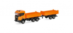 Herpa 321679 Scania CR ND XT Baukipperhängerzug kommunalorange 1:87 Spur H0