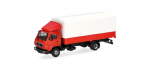 Herpa Basic 321754 MAN G90 Pritsche-Planen-LKW rot/weiß 1:87 Spur H0