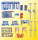 Kibri 38108 Deko-Set "Rund um den Bahnhof" 1:87 HO Bausatz