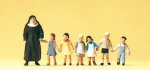 Preiser 10401 Figurenset Nonne mit Kindern 7 bemalte Figuren 1:87 Spur H0