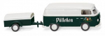 Wiking 030005 VW T2a Kastenwagen mit Anhänger 1967 - 1971 "Pülleken" 1:87 Spur H0