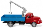 Wiking 042002 Magirus S 3500 Pritschen-LKW mit Ladekran 1958 rot/blau 1:87 Spur H0