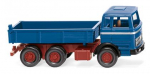 Wiking 042407 MB Frontlenker 3-achs Flachpritschenkipper 1971 - 1974 azurblau 1:87 Spur H0
